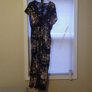 SHEIN Navy blue floral jumpsuit